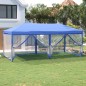 Tenda para festas dobrável com paredes laterais 3x6 m azul