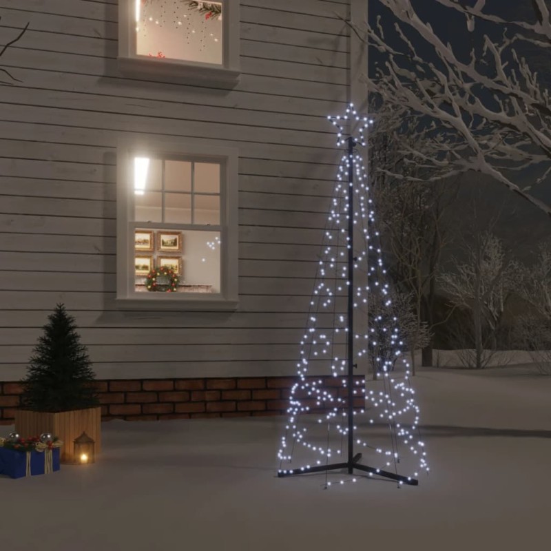 Árvore de Natal em cone 200 luzes LED 70x180 cm branco frio-Árvores de Natal-Home Retail