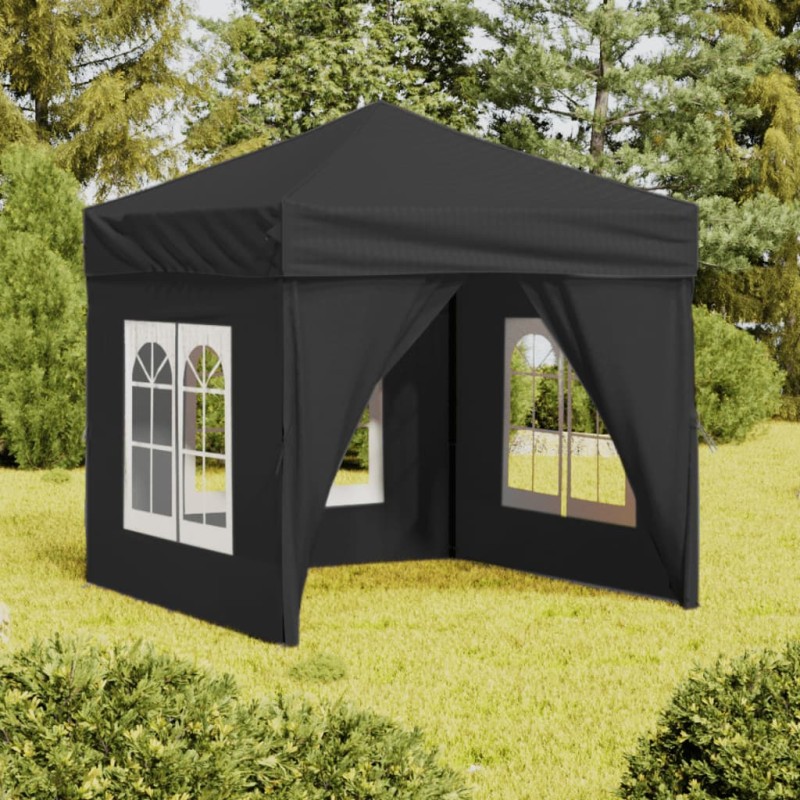 Tenda para festas dobrável com paredes laterais 2x2 m antracite-Toldos e gazebos-Home Retail