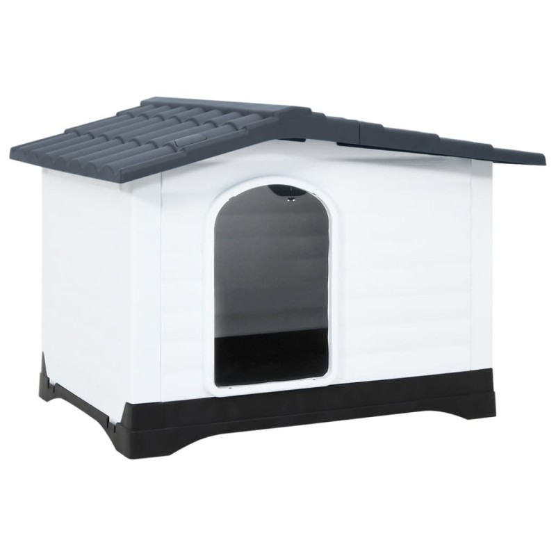 Casota para cães 90,5x68x66 cm polipropileno cinzento-Casotas para cães-Home Retail