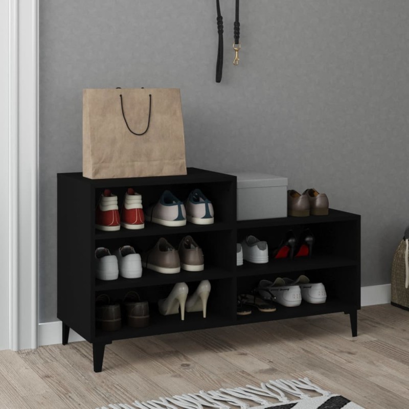 Sapateira 102x36x60 cm derivados de madeira preto-Sapateiras e organizadores-Home Retail