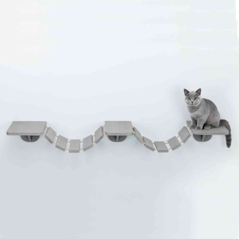 TRIXIE Escada escalada gatos de parede 150x30 cm cinzento-acastanhado-Móveis para gatos-Home Retail