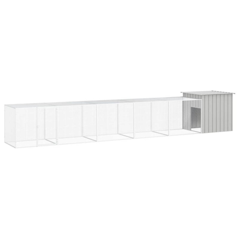 Galinheiro 600x91x100 cm aço galvanizado cinzento-Casotas e gaiolas para animais pequenos-Home Retail