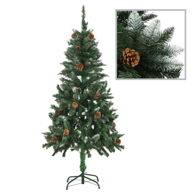 Árvore de Natal artificial com pinhas e brilho branco 150 cm-Árvores de Natal-Home Retail