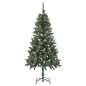 Árvore de Natal artificial com pinhas e brilho branco 150 cm