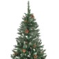 Árvore de Natal artificial com pinhas e brilho branco 150 cm