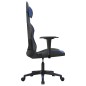 Cadeira gaming de massagens couro artificial preto e azul