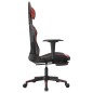 Cadeira gaming massagem + apoio couro art. preto/vermelho tinto