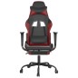 Cadeira gaming massagem + apoio couro art. preto/vermelho tinto