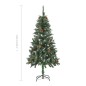 Árvore de Natal artificial com pinhas e brilho branco 150 cm