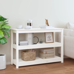 Mesa consola 110x40x74 cm pinho maciço branco