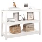 Mesa consola 110x40x74 cm pinho maciço branco