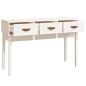 Mesa consola 114x40x75 cm pinho maciço branco