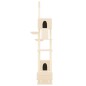 Árvore p/ gatos altura ajustável chão ao teto 277-303 cm creme