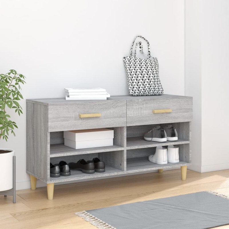 Sapateira 102x35x55 cm derivados de madeira sonoma cinza-Sapateiras e organizadores-Home Retail