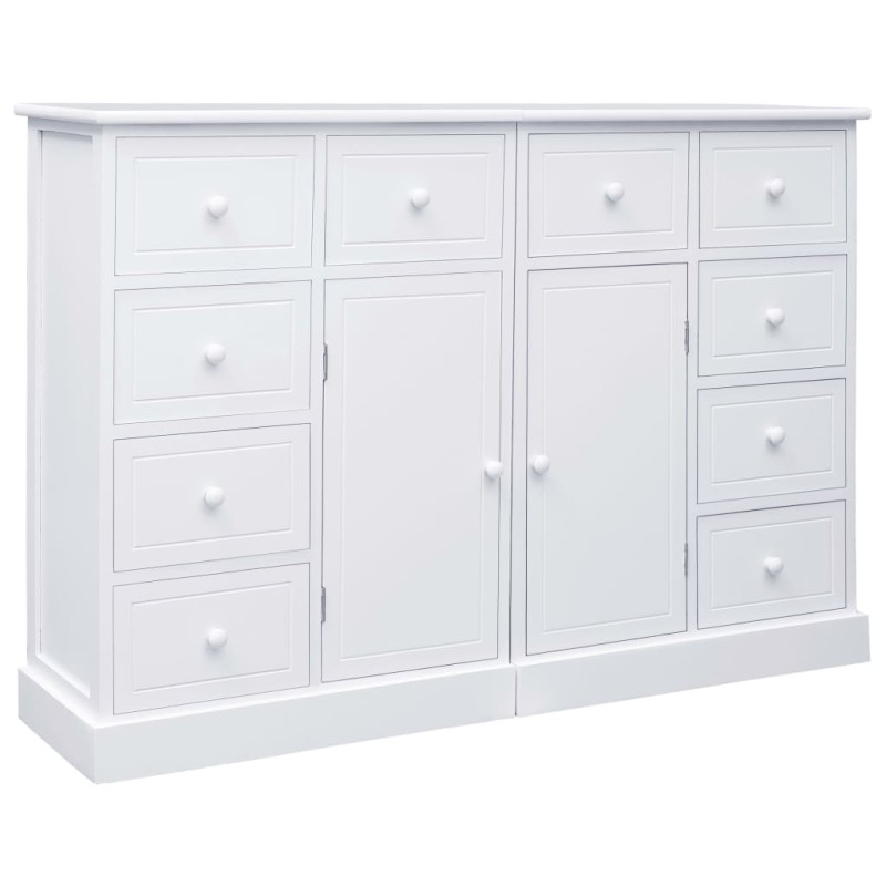 Aparador com 10 gavetas 113x30x79 cm madeira branco-Aparadores-Home Retail