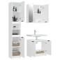 3 pcs conjunto móveis casa de banho madeira processada branco