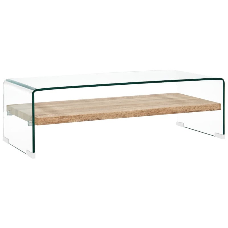 Mesa de centro 98x45x31 cm vidro temperado transparente-Mesas de centro-Home Retail