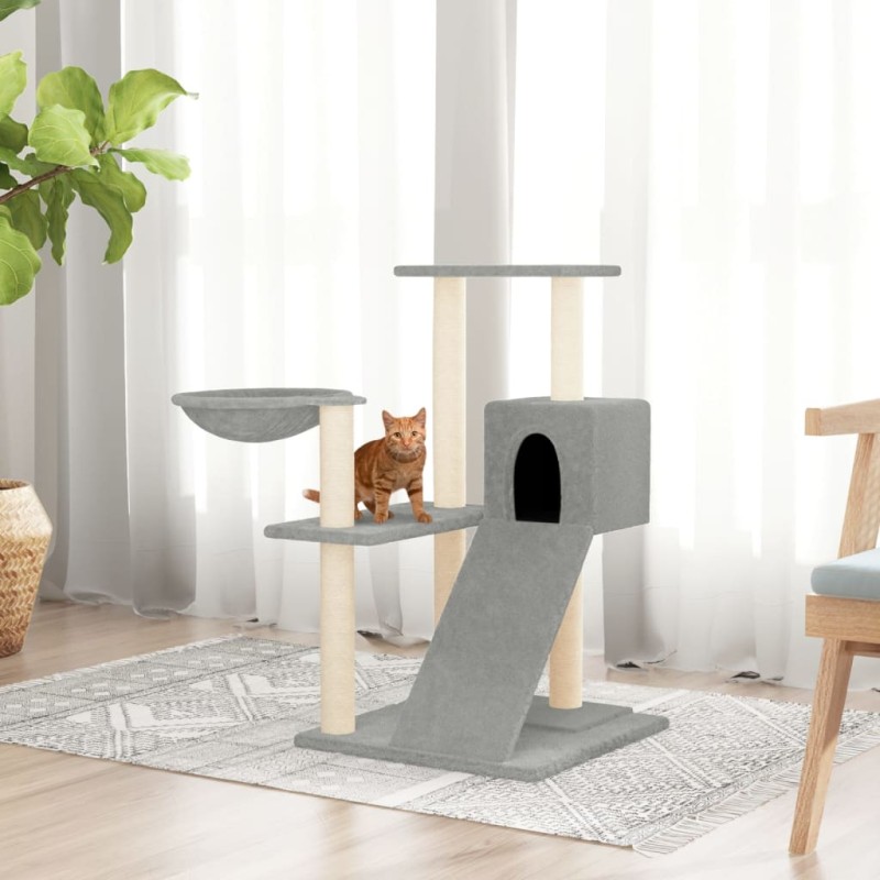 Árvore p/ gatos c/ postes arranhadores sisal 82 cm cinza-claro-Móveis para gatos-Home Retail