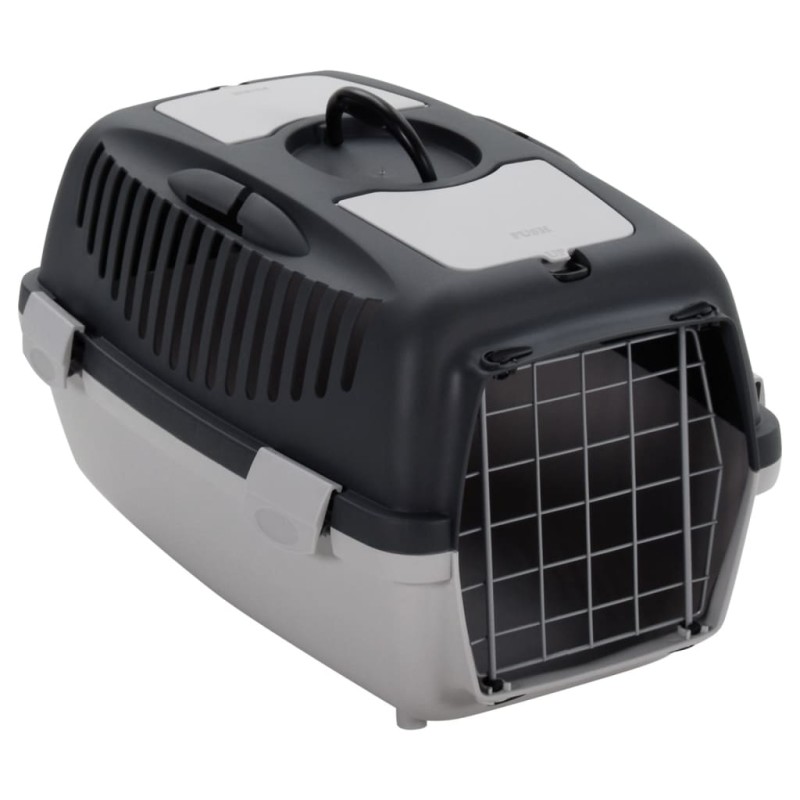 Transportadora animais de estimação 55x36x35 cm PP cinza/preto-Transportadoras e malas para animais-Home Retail