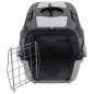 Transportadora animais de estimação 55x36x35 cm PP cinza/preto