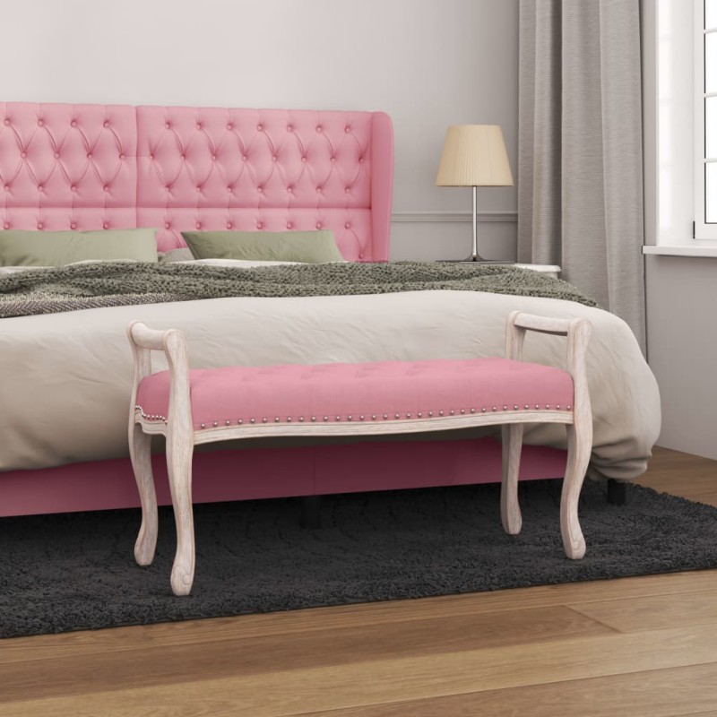 Banco 110x45x60 cm veludo rosa-Bancos-Home Retail