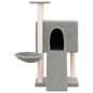 Árvore p/ gatos c/ postes arranhadores sisal 96 cm cinza-claro