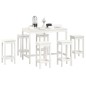 7 pcs conjunto de bar pinho maciço branco