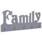 Cabide de parede FAMILY 74x29,5 cm cinzento