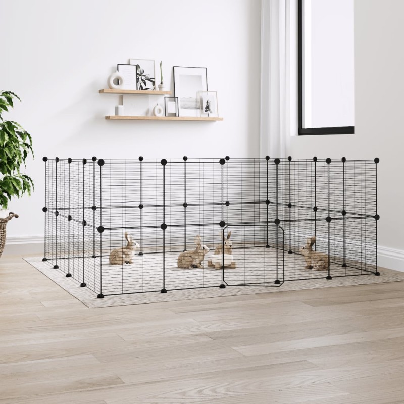 Gaiola p/ animais de 36 painéis c/ porta 35x35 cm aço preto-Casotas e gaiolas para animais pequenos-Home Retail