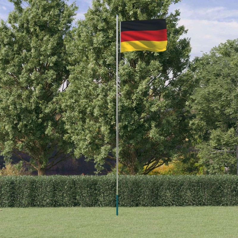 Bandeira da Alemanha e mastro 6,23 m alumínio-Bandeiras e birutas-Home Retail