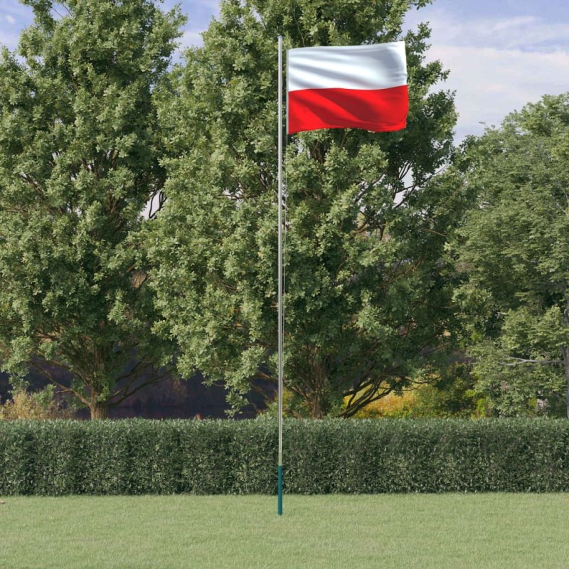 Bandeira da Polónia e mastro 6,23 m alumínio-Bandeiras e birutas-Home Retail