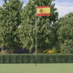 Bandeira da Espanha e mastro 6,23 m alumínio