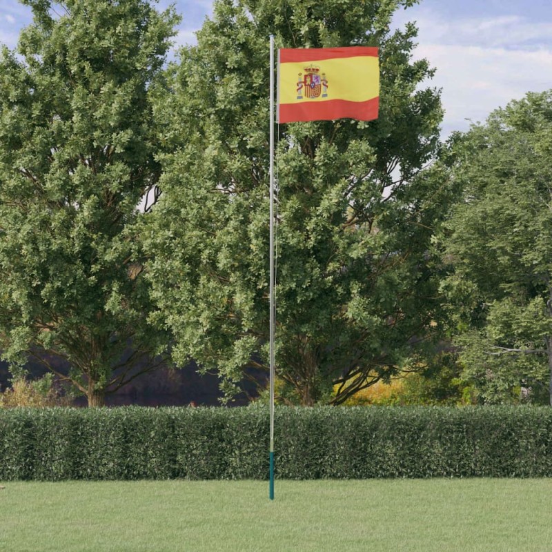 Bandeira da Espanha e mastro 6,23 m alumínio-Bandeiras e birutas-Home Retail