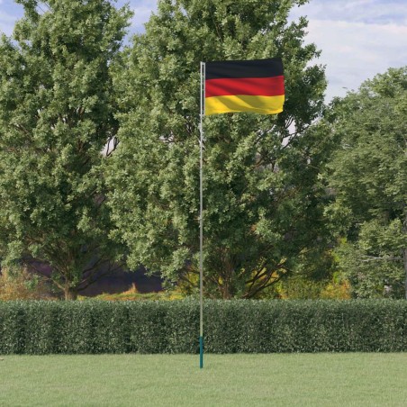 Bandeira da Alemanha e mastro 5,55 m alumínio