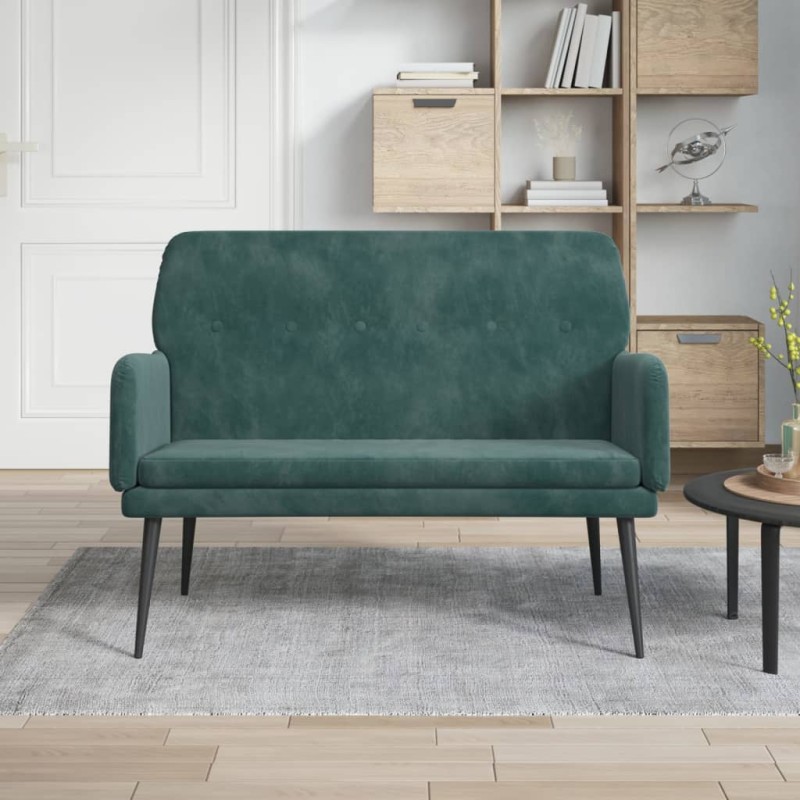 Banco 108x79x79 cm veludo verde-escuro-Bancos-Home Retail