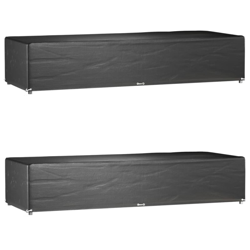 Capas p/ espreguiçadeira 2pcs 12 ilhós 205x75x40 cm polietileno-Capas para móveis de jardim-Home Retail