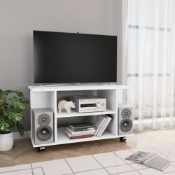 Móvel de TV com rodas 80x40x45 cm deriv.madeira branco