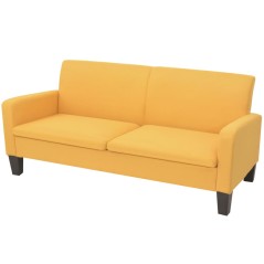 Sofá de 3 lugares 180x65x76 cm amarelo