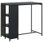 Mesa de bar com prateleiras 120x60x110 cm vime PE preto