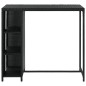 Mesa de bar com prateleiras 120x60x110 cm vime PE preto