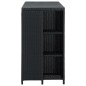 Mesa de bar com prateleiras 120x60x110 cm vime PE preto