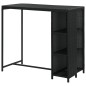 Mesa de bar com prateleiras 120x60x110 cm vime PE preto