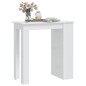 Mesa de bar c/ prateleiras 102x50x103,5 cm branco brilhante