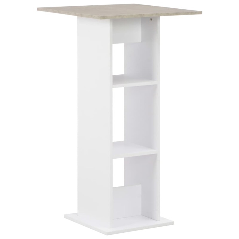 Mesa de bar 60x60x110 cm branco e cinzento cimento-Mesas de cozinha e de sala de jantar-Home Retail