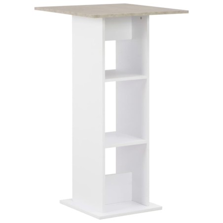 Mesa de bar 60x60x110 cm branco e cinzento cimento