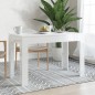 Mesa de jantar 120x60x76 cm contraplacado branco brilhante