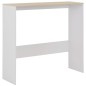 Mesa de bar com 2 tampos 130x40x120 cm branco e carvalho