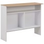 Mesa de bar com 2 tampos 130x40x120 cm branco e carvalho