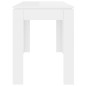 Mesa de jantar 120x60x76 cm contraplacado branco brilhante